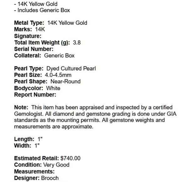 27 MM Gold Brooch Mistletoe 4 gr 14K Solid Gold Ring Real Pearl cca 1955 ANTIQUE - Picture 3 of 12